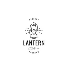 Old Lantern Line Shine Minimalist Logo Design