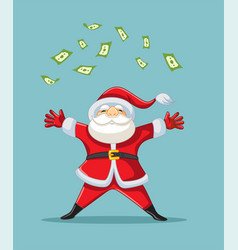 Happy Rich Santa Claus Juggling Money Cartoon