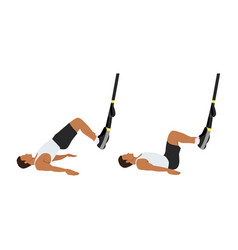 Man Doing Trx Suspension Straps Glute Bridge Exerc