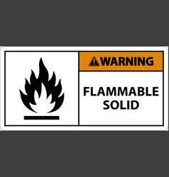 Warning Hazardous Signs Flammable Solid On White