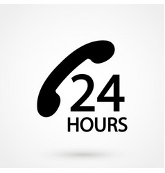 24 H Support Icon On The White Background