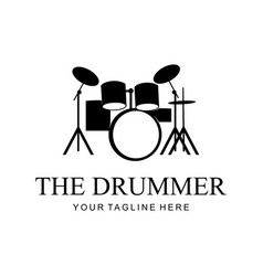 Drummer Flat Style Logo