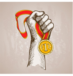 Hand Holding Medal