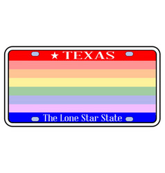 Lgbt Flag Texas State License Plate