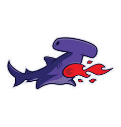 Shark Fire Bite Logo Icon