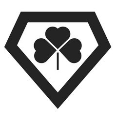 Shield With Clover Icon Black Superhero Emblem