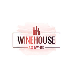 Wine Bottle Watercolor Logo House Border