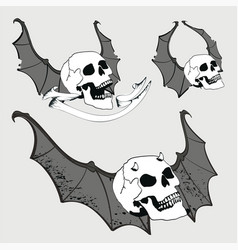 Winged Skull Tattoo Sticker Set