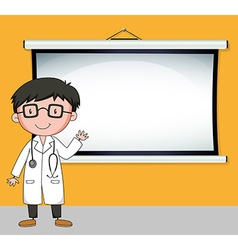 Doctor Standing In Front Of White Screen