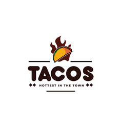 Sombrero hat tacos mexican restaurant logo mascot Vector Image