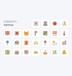 25 Engineering Flat Color Icon Pack