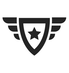 Winged Shield Icon Military Symbol Superhero