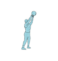 Athlete Fitness Kettlebell Swing Drawing