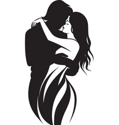 Devoted Embrace Black Logo Design Of Couple