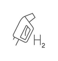 Hydrogen Car Fueling Line Icon