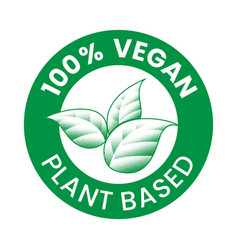 100 Vegan Plant Based Engraved Round Icon With