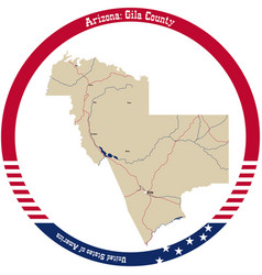 Map Of Gila County In Arizona Usa