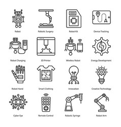 Robotic Surgery Line Icons