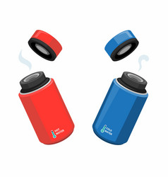 Thermos Tumbler Hot And Cold Water Symbol Cartoon