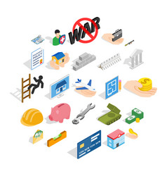 Bonanza Icons Set Isometric Style