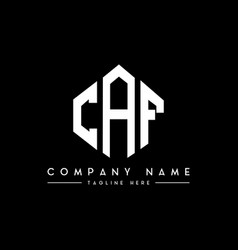 Caf Letter Logo Design With Polygon Shape