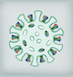 Covid19-19 Virus With South African Flag In Spikes