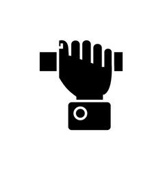 Hand Pulling Icon Black Sign