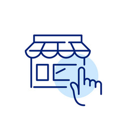 Online Shopping Finger Clicking On Store Icon