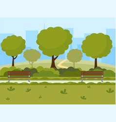 Wooden park bench Royalty Free Vector Image - VectorStock