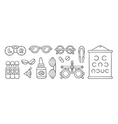 Ophthalmology Optometry Hand Drawn Icon Set