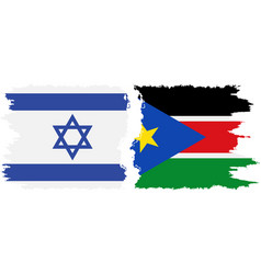 South Sudan And Israel Grunge Flags Connection