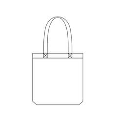 Template Tote Bag Flat Design Outline Clothing