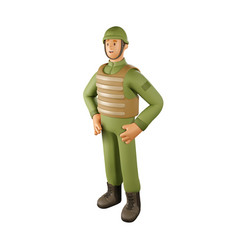 3d Soldier Cartoon Male Character Of Military