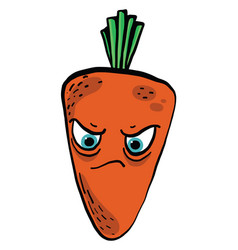 Angry Carrot On White Background