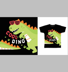 Cool Green Dinosaur Cartoon Tshirt Concept Design