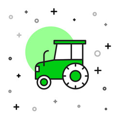 Filled Outline Tractor Icon Isolated On White