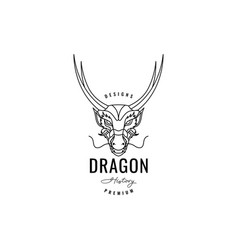 Head Dragon Myth Legend Line Minimalist Logo