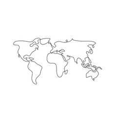 Continuous Single Line World Earth Globe One Line