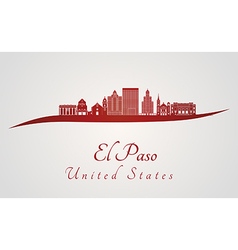 El Paso Skyline In Red