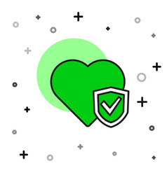 Filled Outline Life Insurance With Shield Icon