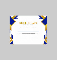 Luxury Blue And Gold Certificate Template Design