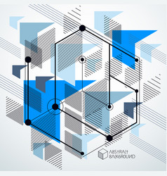 Abstract Geometric 3d Cube Pattern And Blue