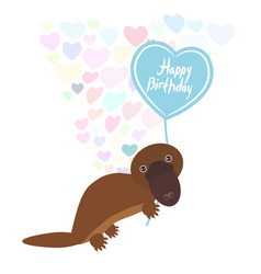 Happy Birthday Card Cute Kawaii Platypus