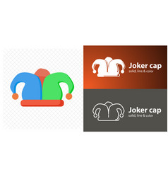 Joker Cap Isolated Flat Cap Line Icon