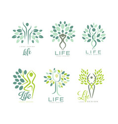 Life Logo Design With Human Silhouette As Tree