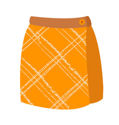 Part Of Basic Wardrobe Orange Plaid Skirt