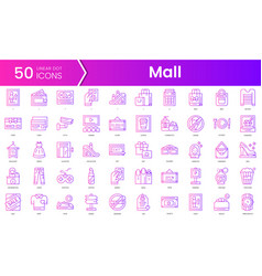 Set Of Mall Icons Gradient Style Icon Bundle