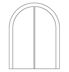 Arch Type Of Window Outline For House Isolated