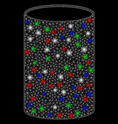 Bright Mesh 2d Cylinder With Flare Spots