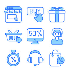 Cyber Monday Icons Set Of E-commerce And Shopping